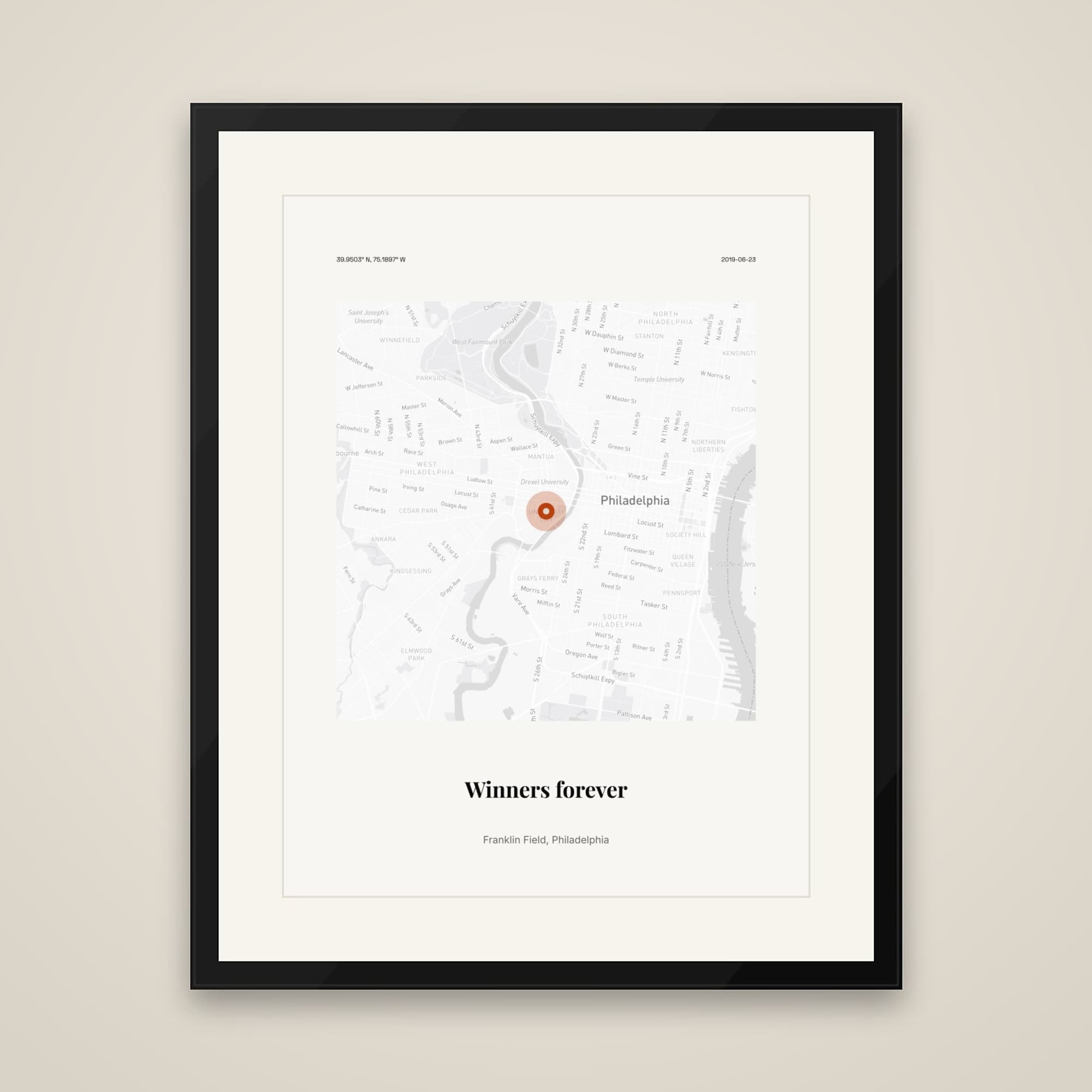 Championship Team Poster on framed print
