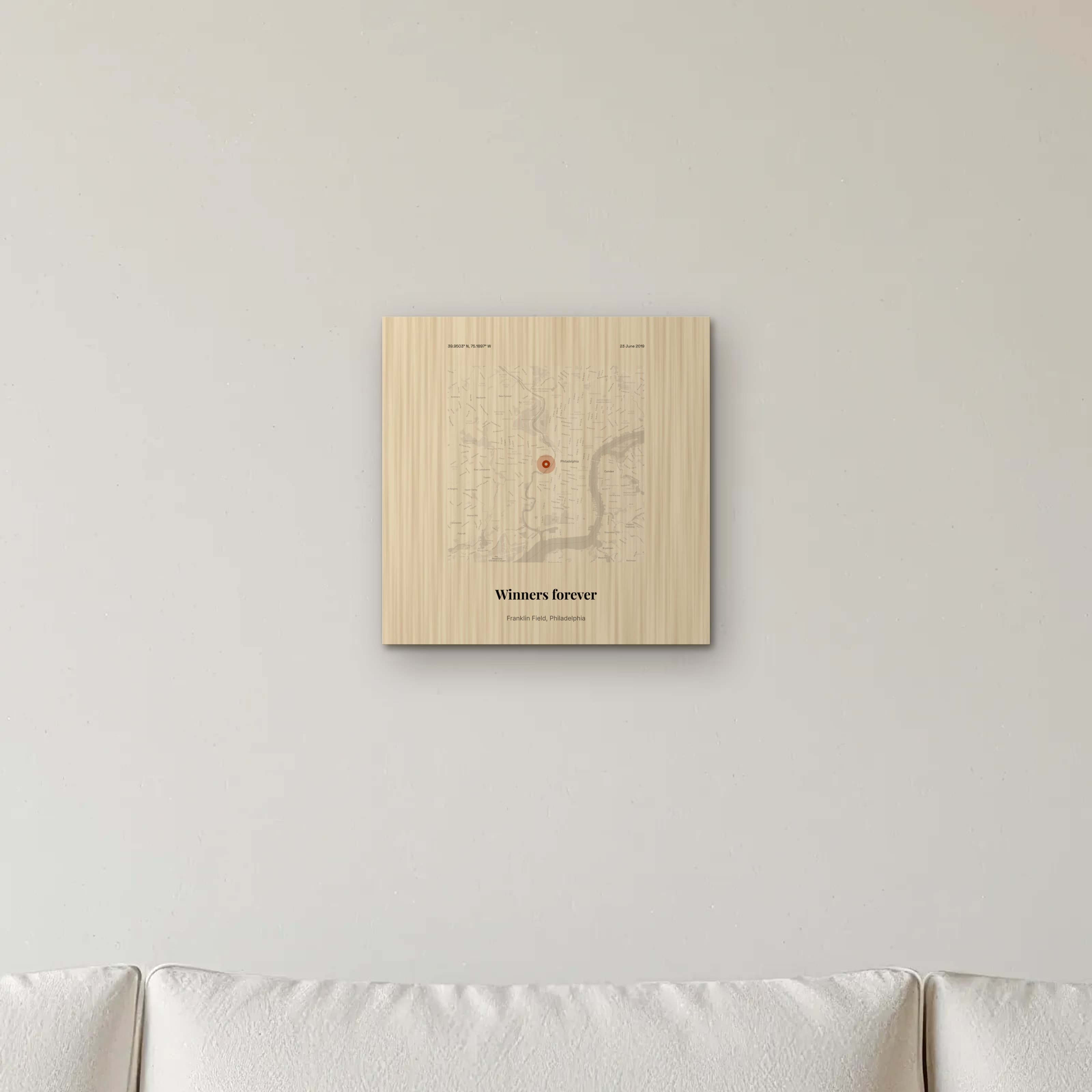 Championship Team Poster on wood