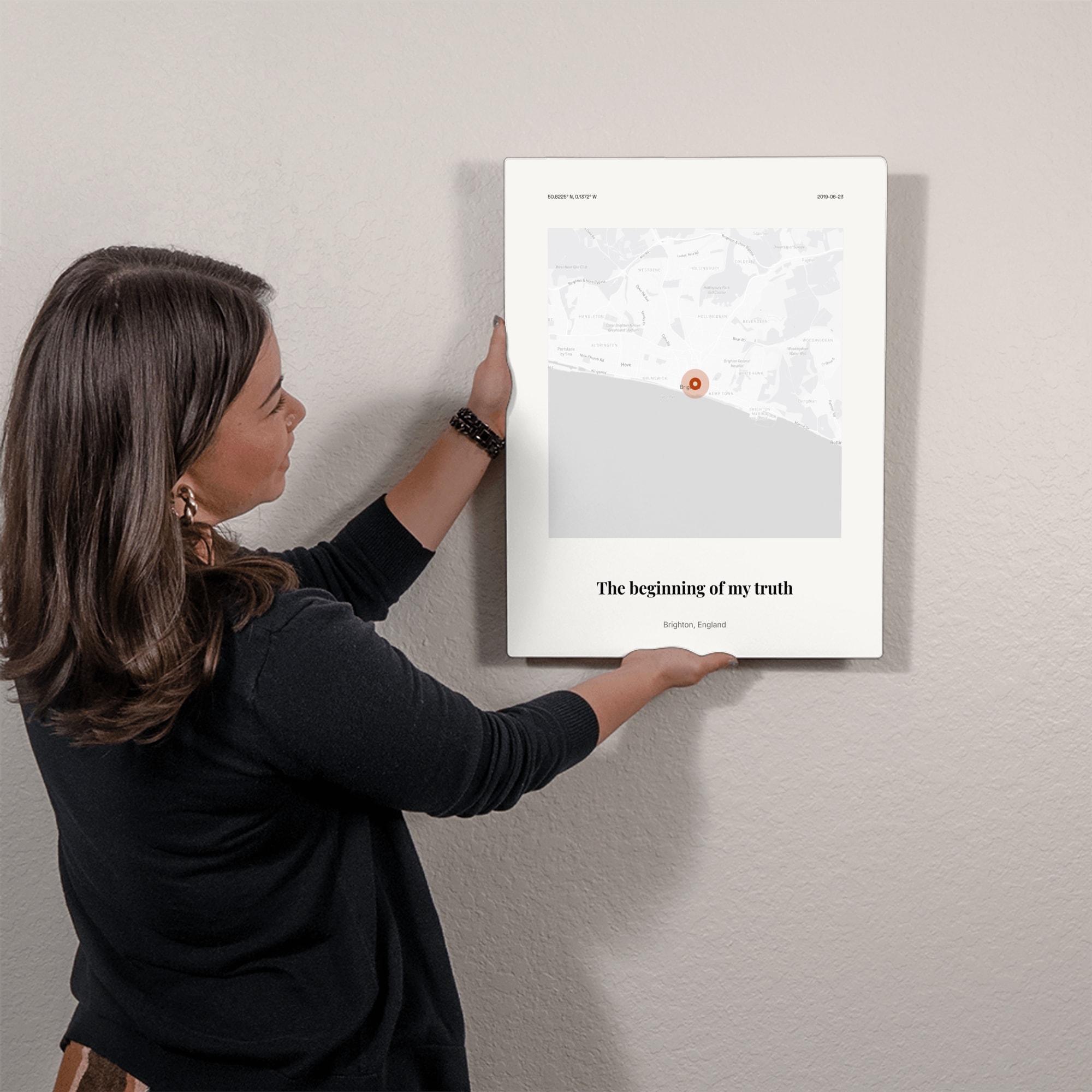 Coming Out Location on the metal print