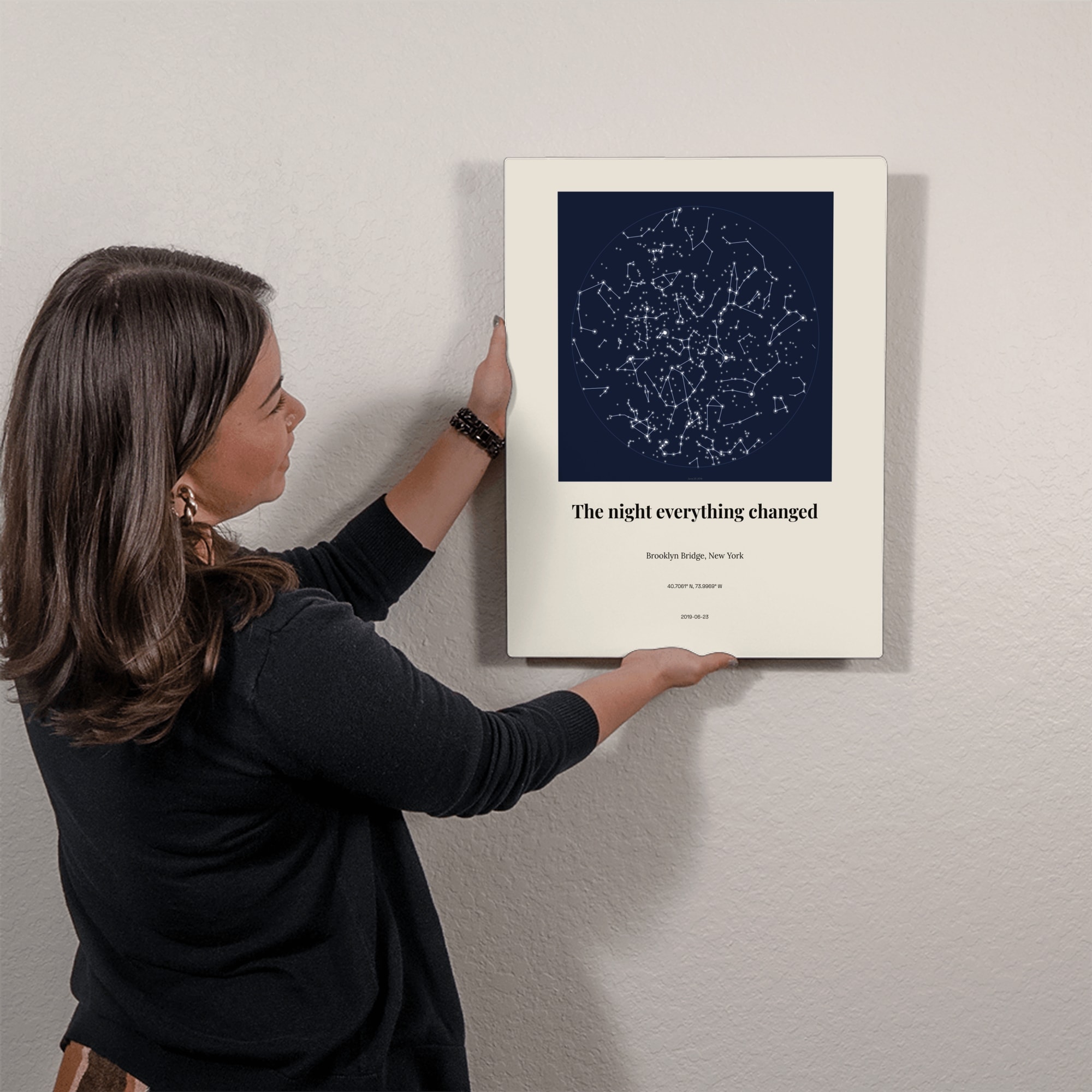 Engagement Star Chart on the metal print