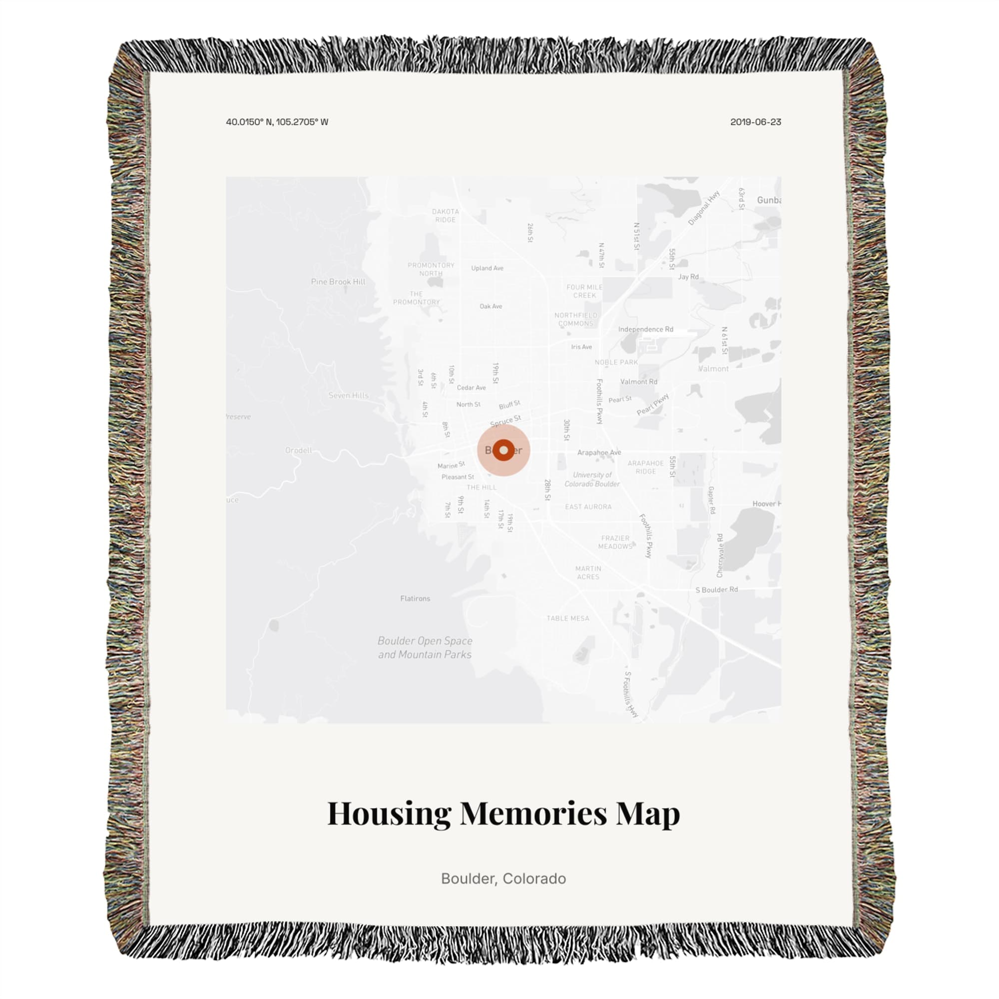 Housing Memories Map on throw