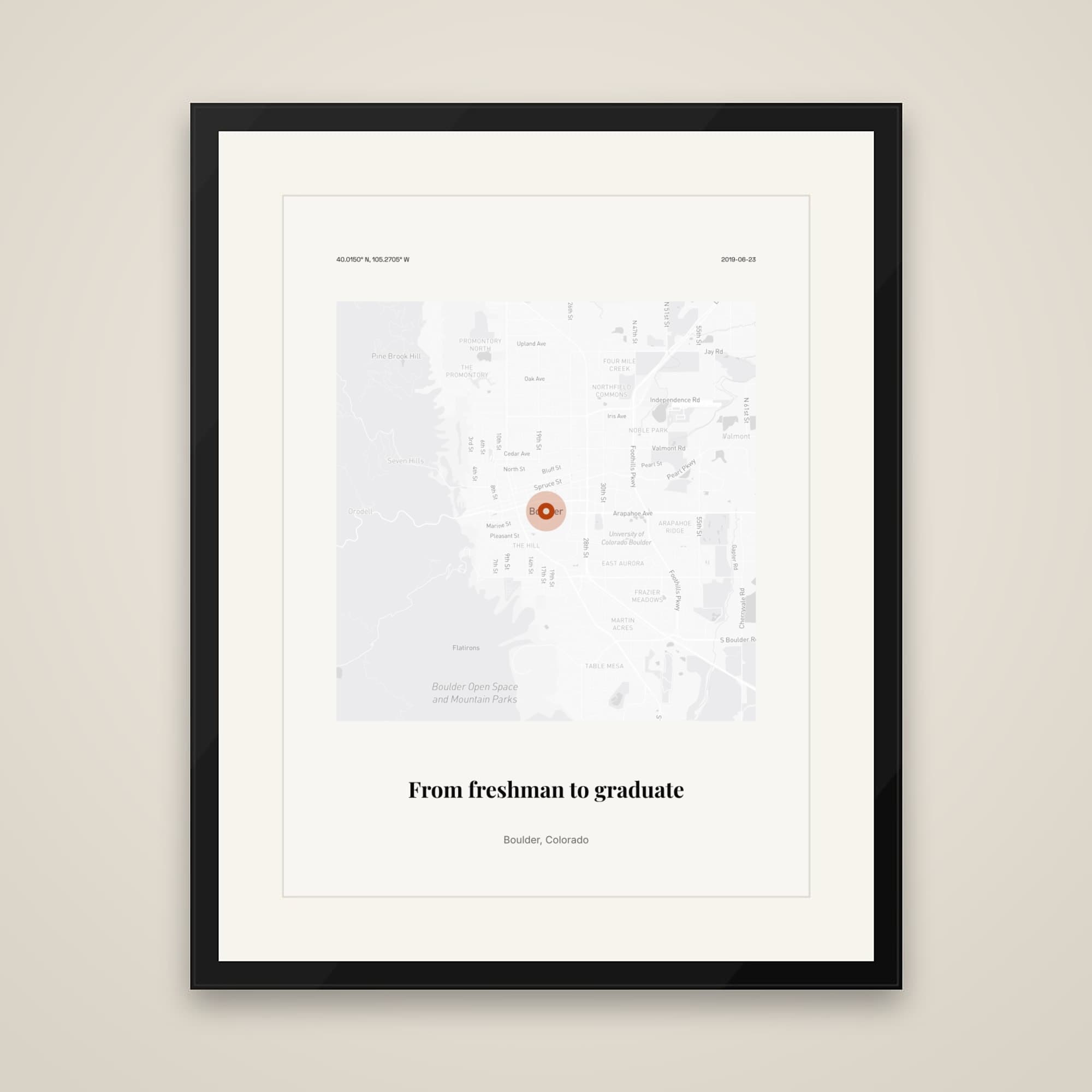 Major Milestone Map on framed print