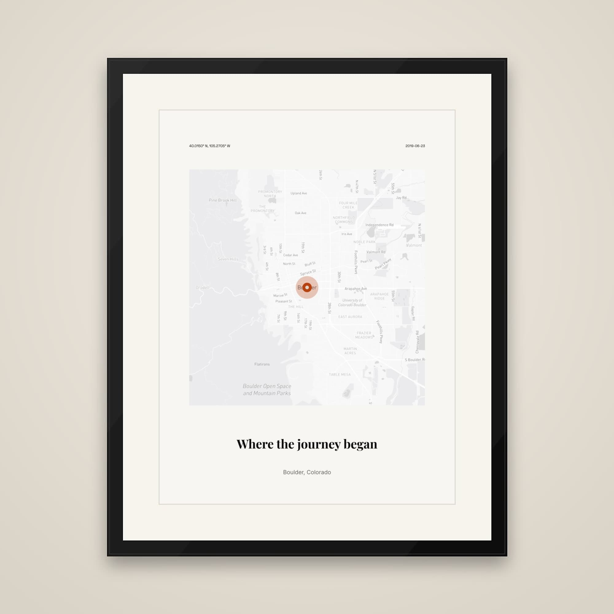 Campus Map Graduation on framed print