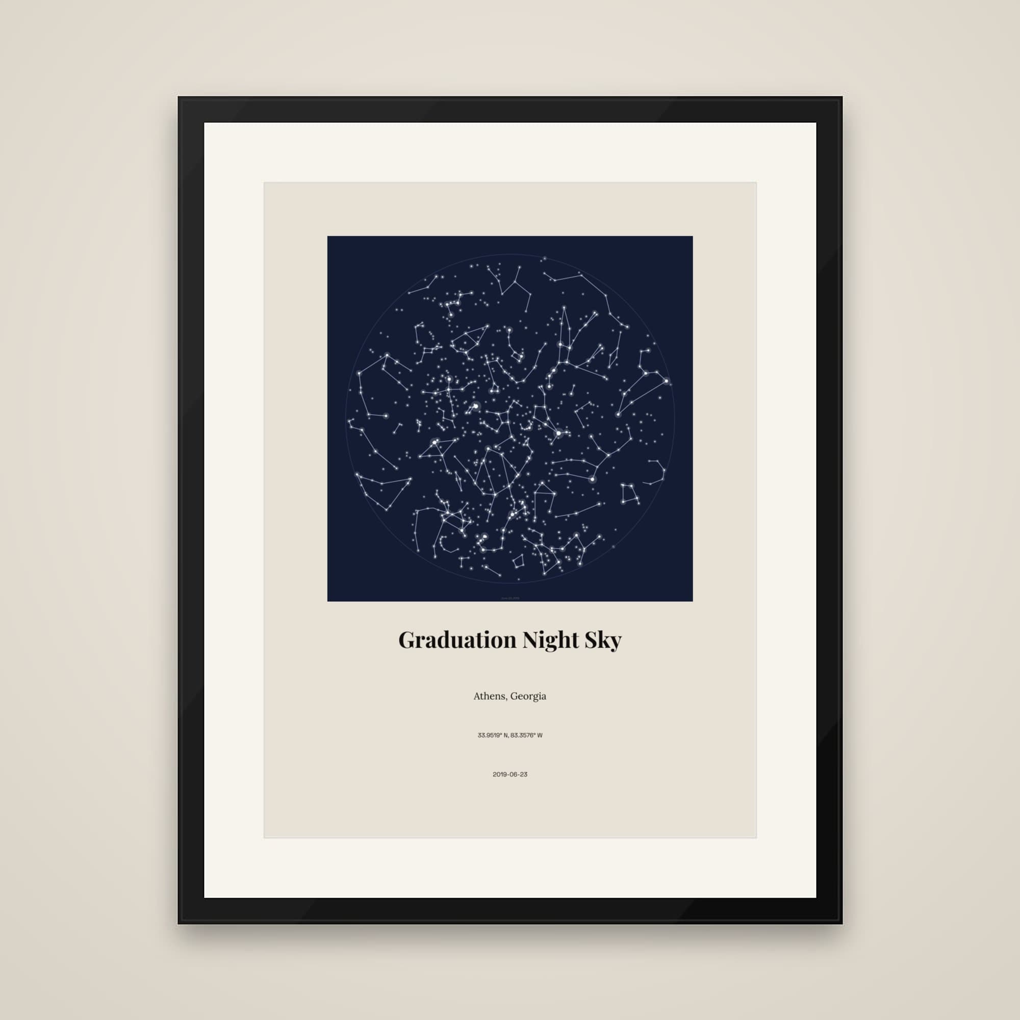 Graduation Night Sky on framed print