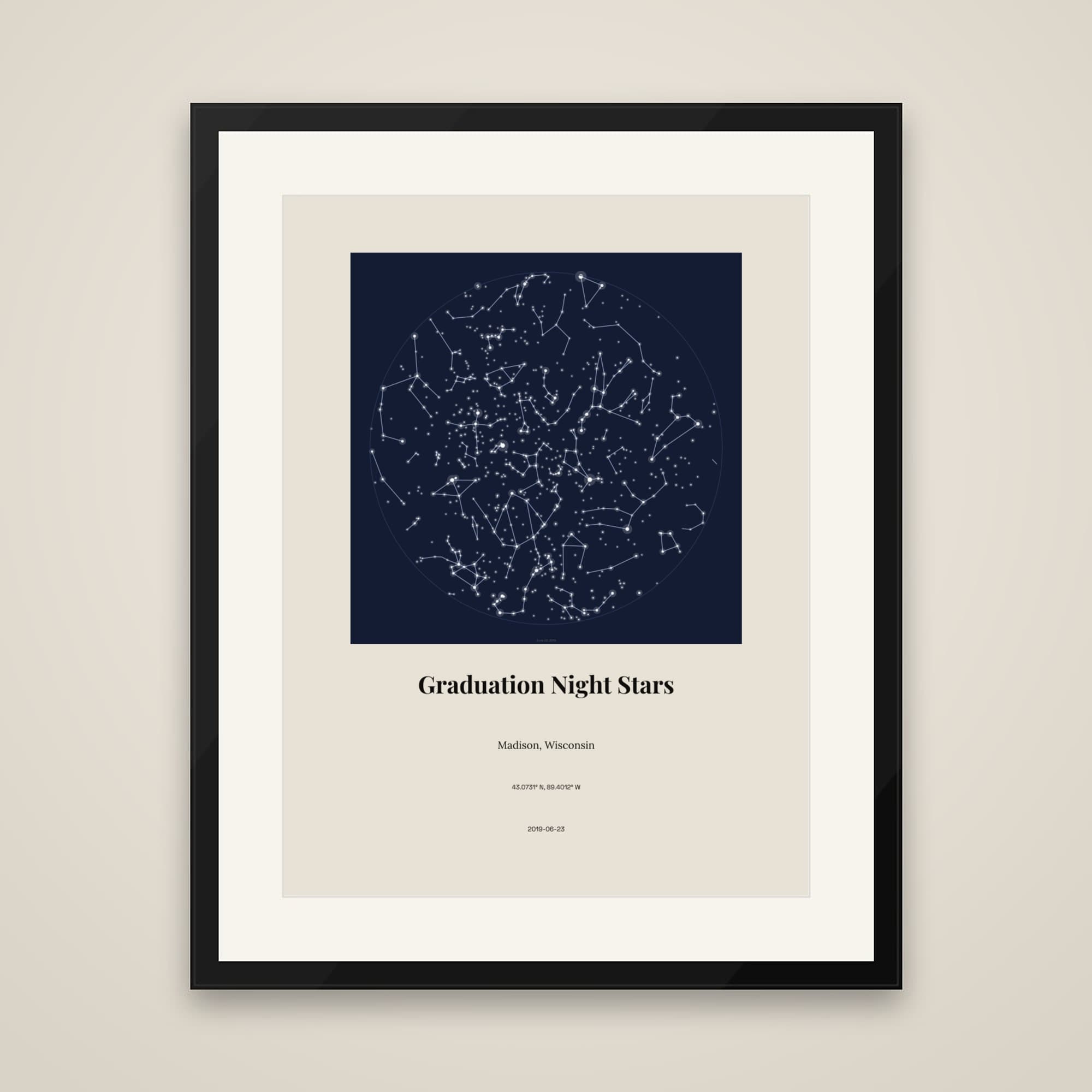 Graduation Night Stars on framed print