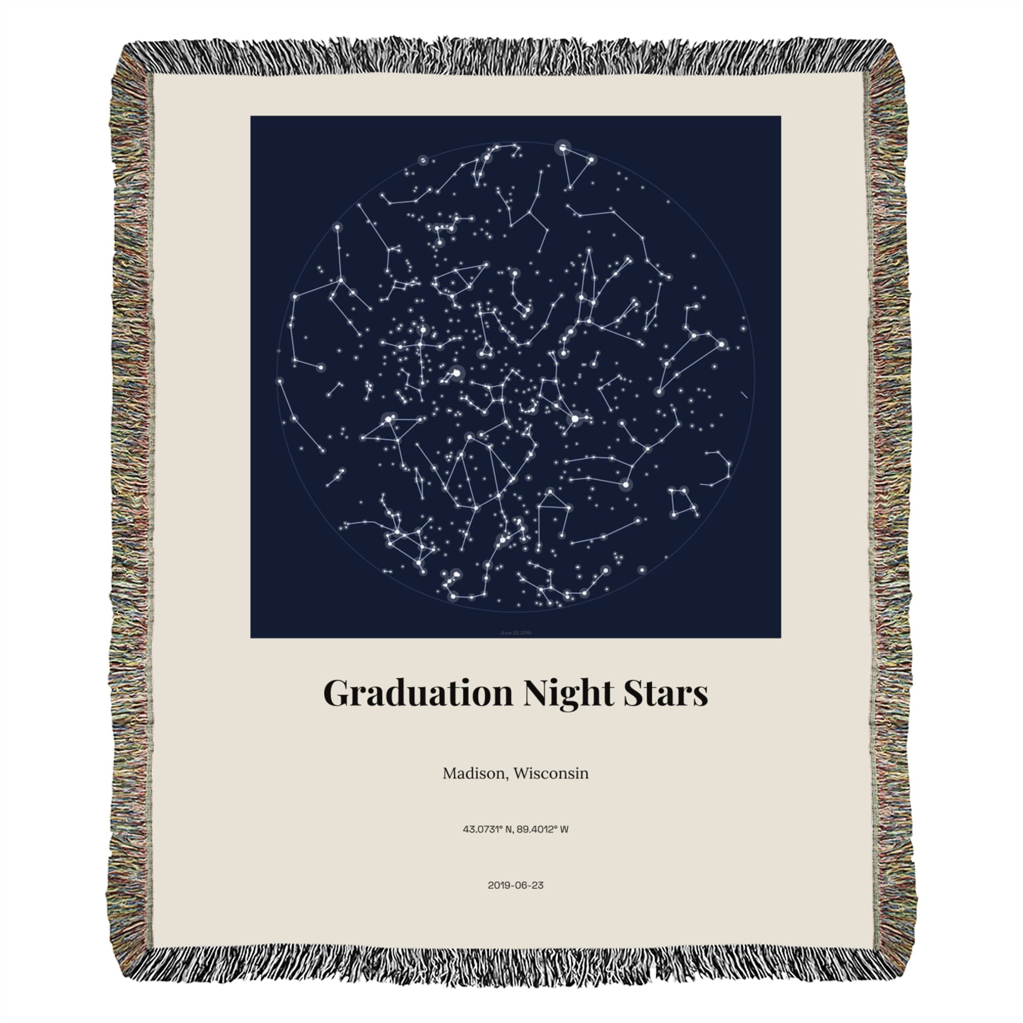 Graduation Night Stars on throw