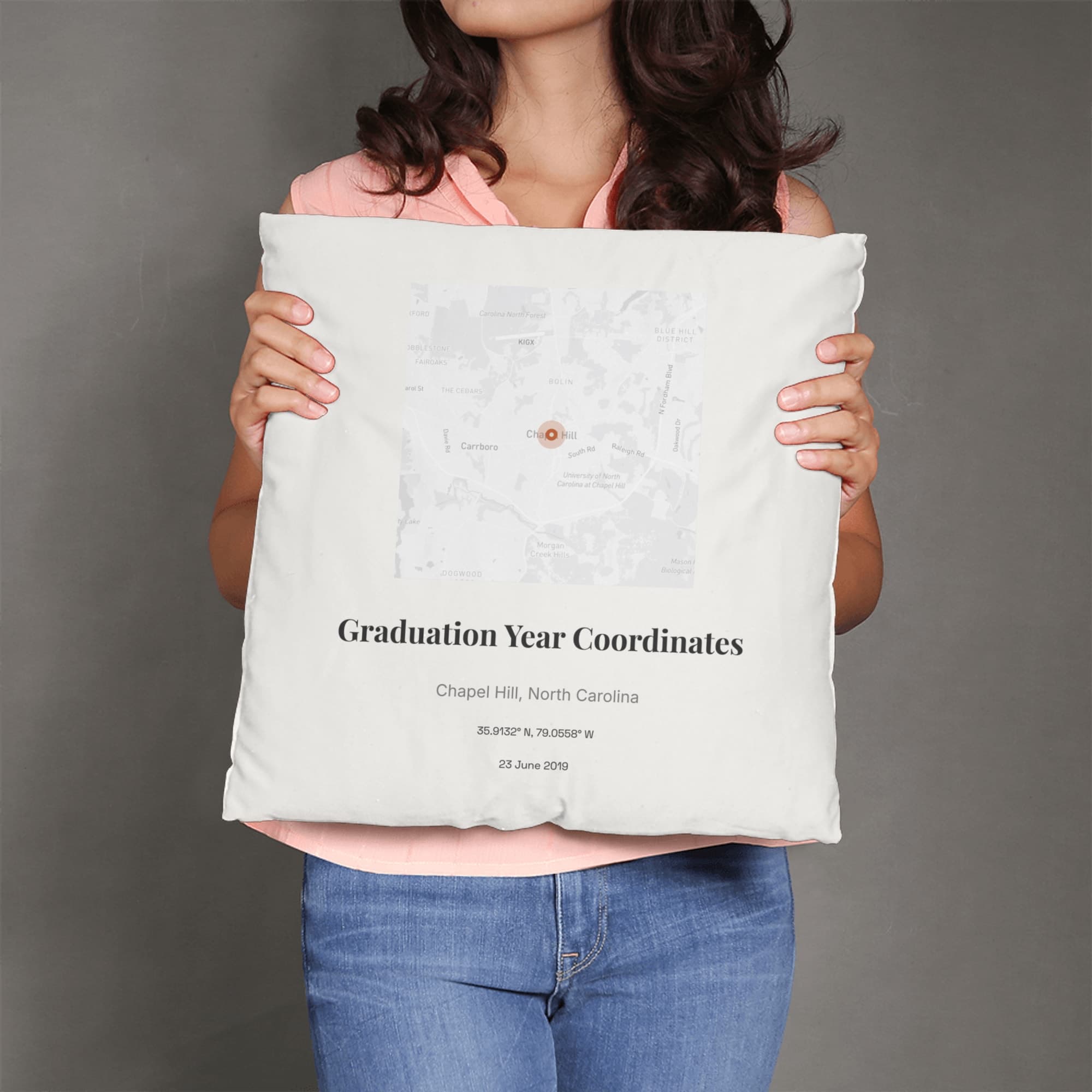 Graduation Year Coordinates on pillow