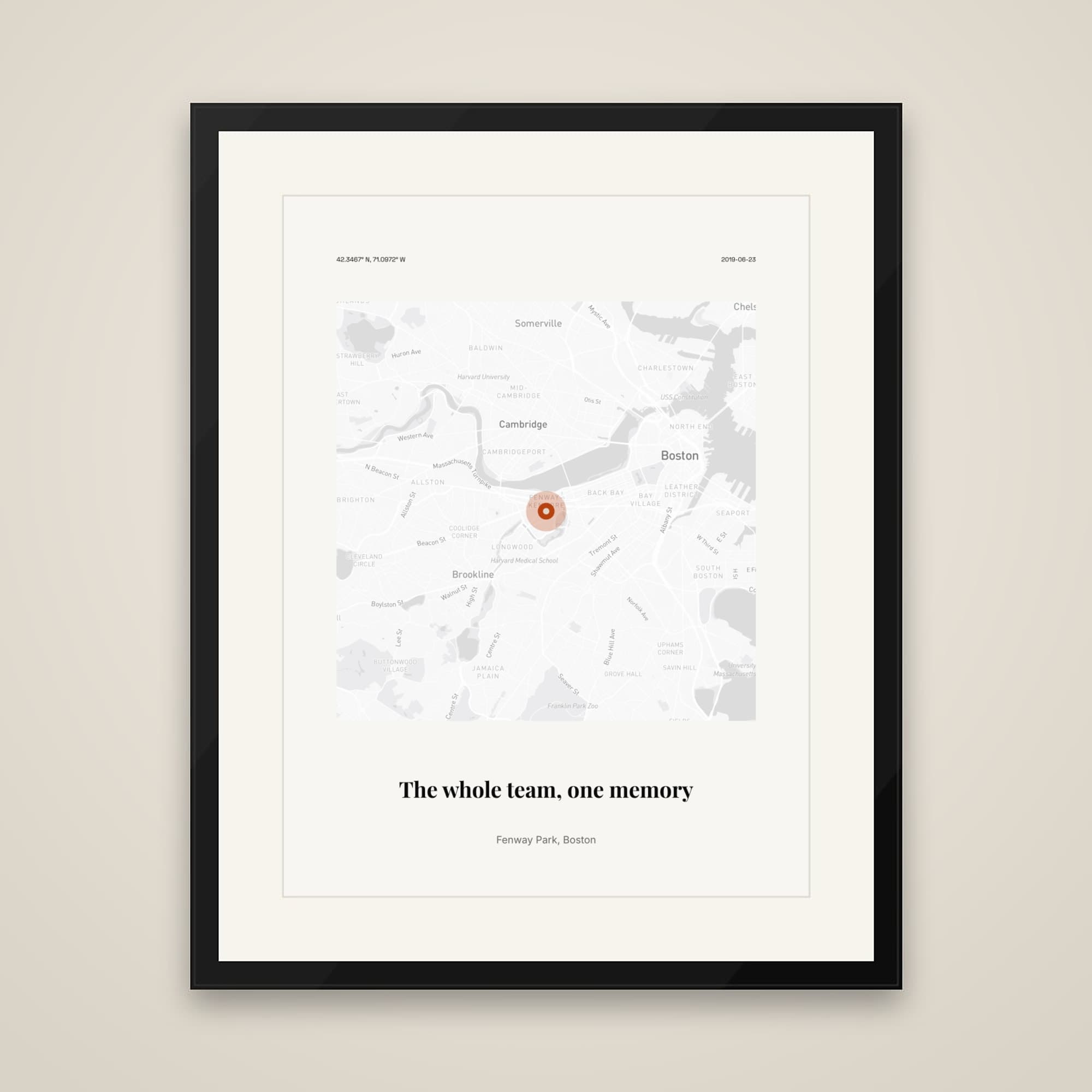 Little League Team Poster on framed print