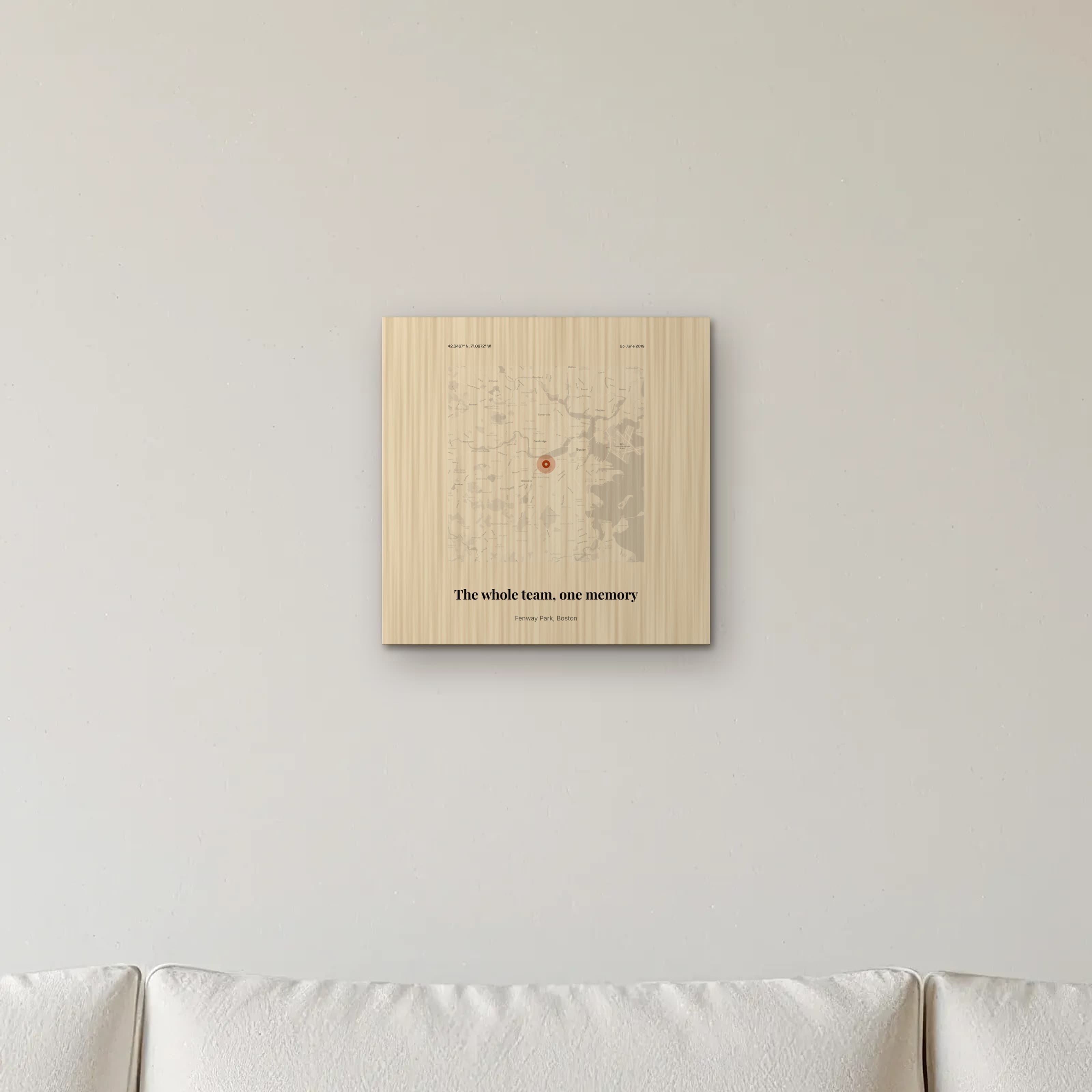 Little League Team Poster on wood