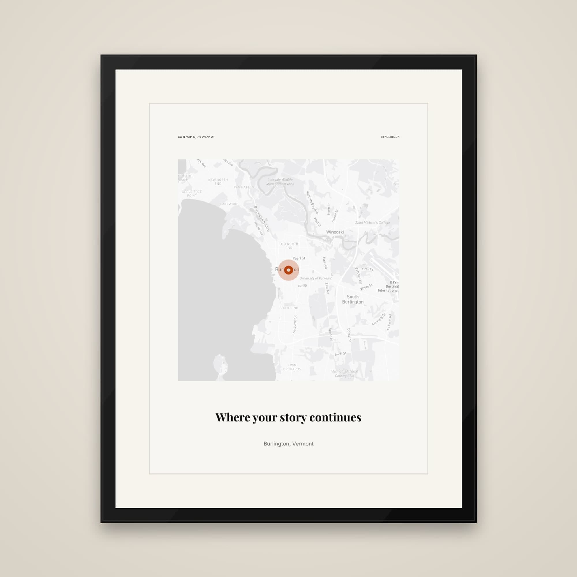 New Home Coordinates on framed print