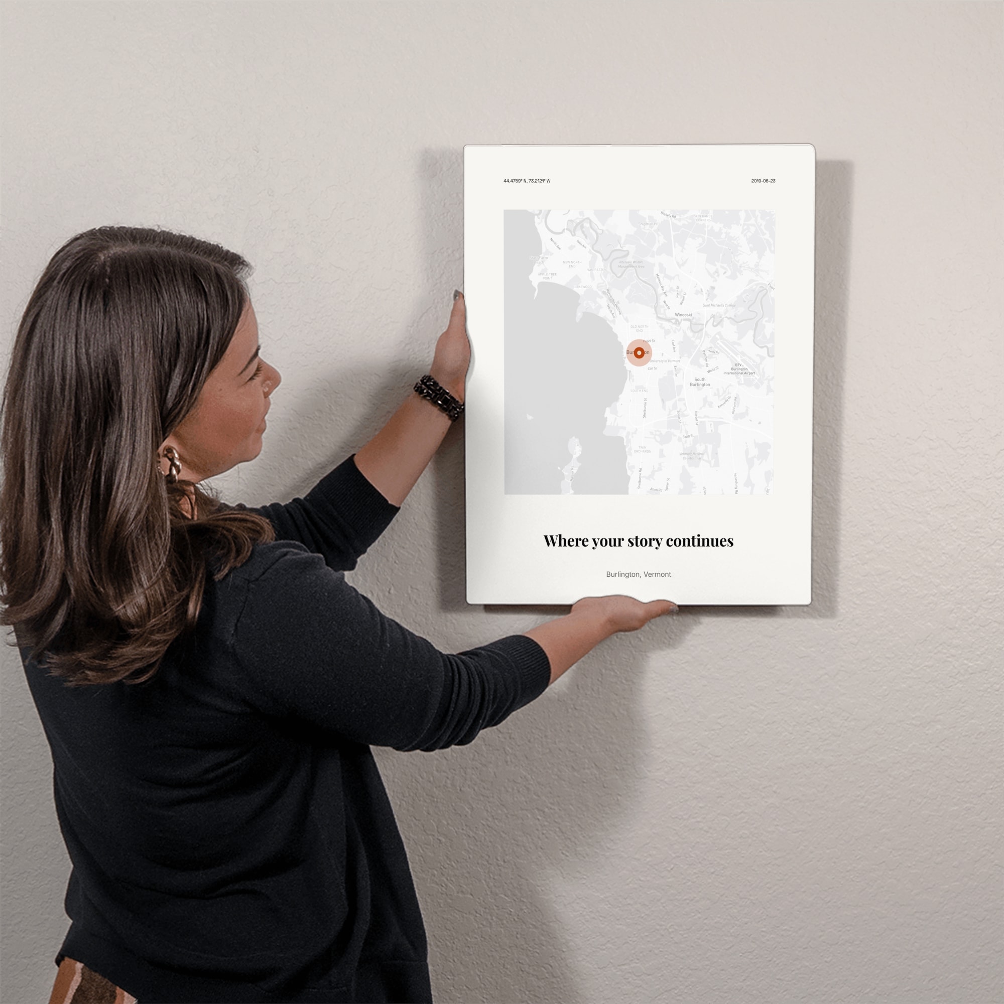 New Home Coordinates on the metal print