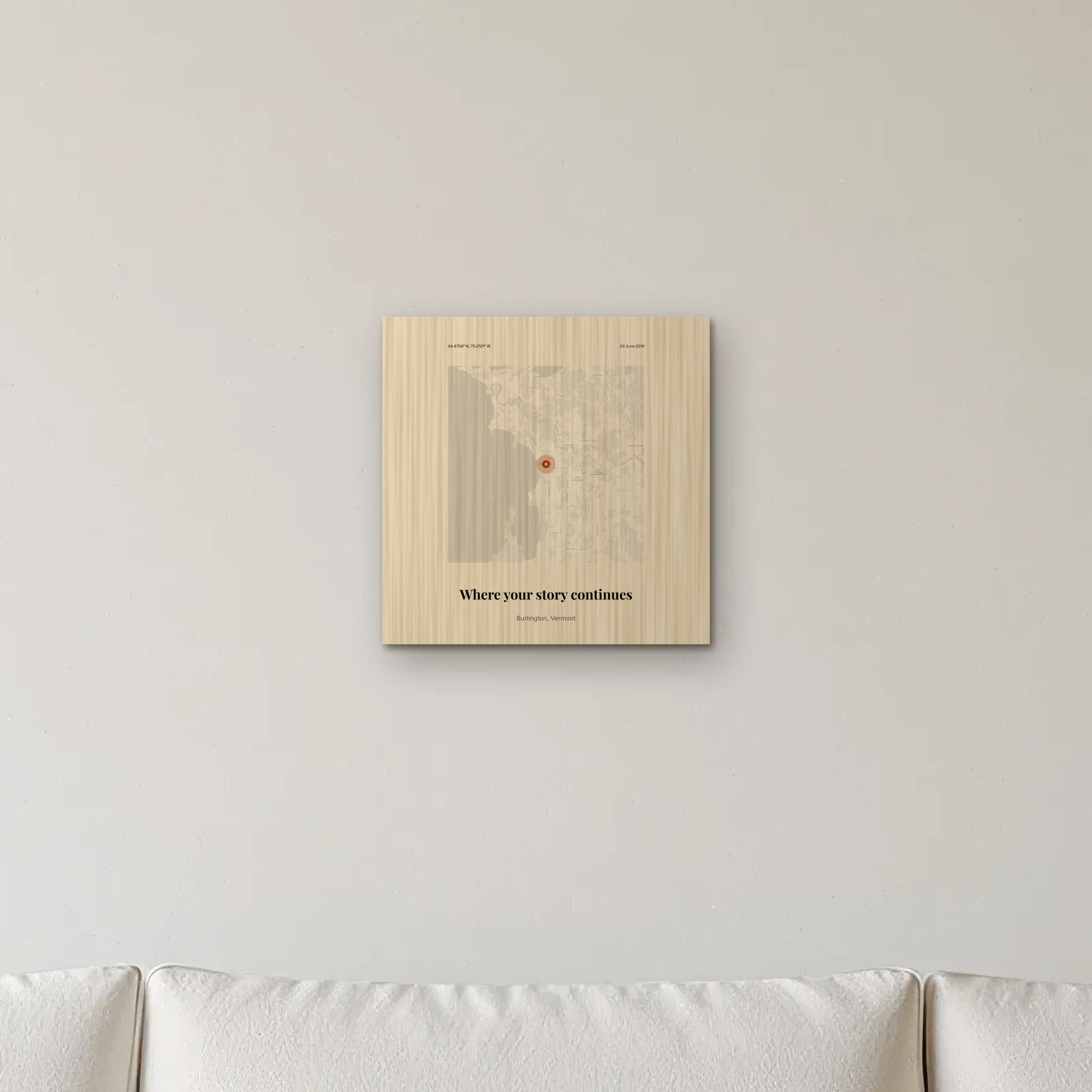 New Home Coordinates on wood
