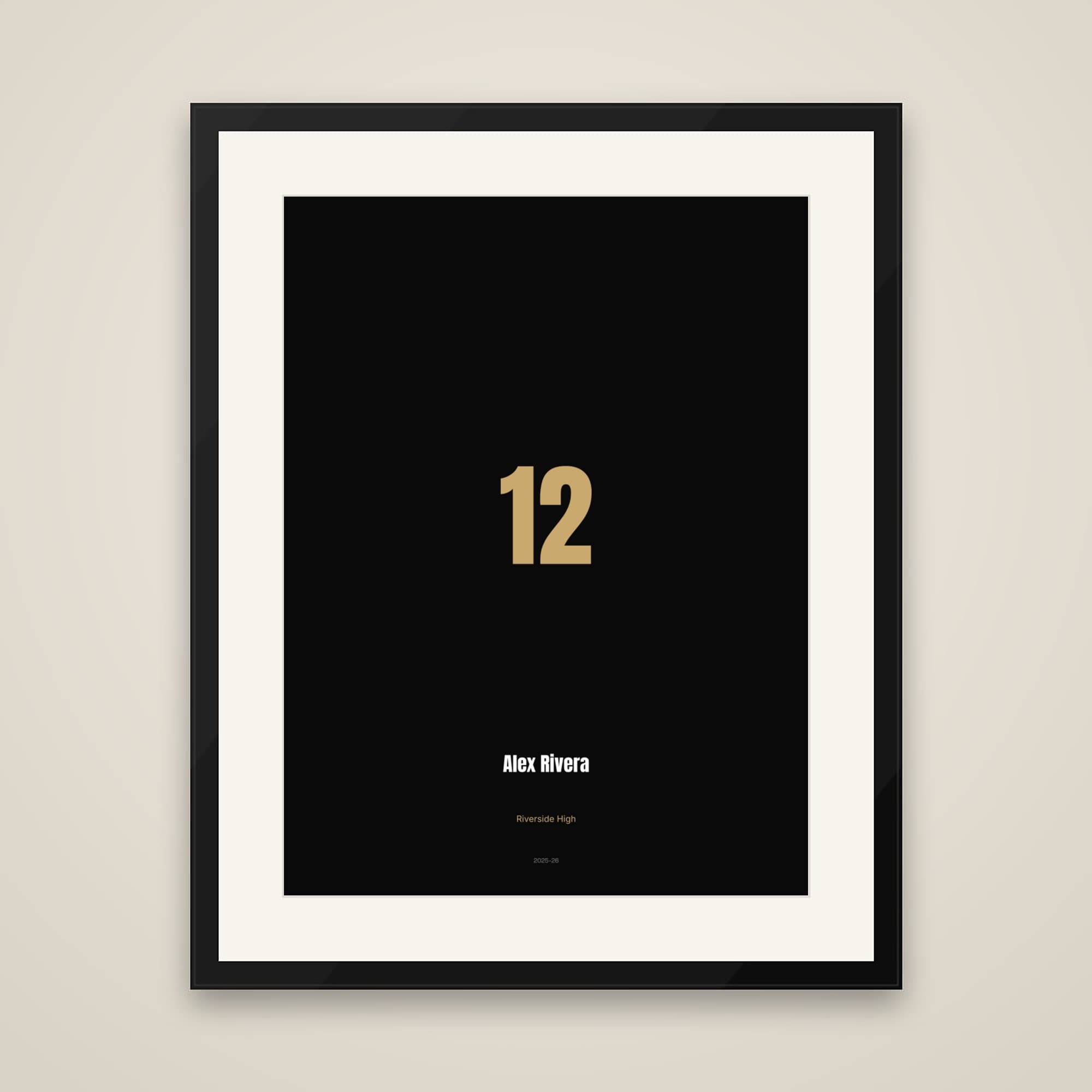 Senior Night Keepsake on framed print