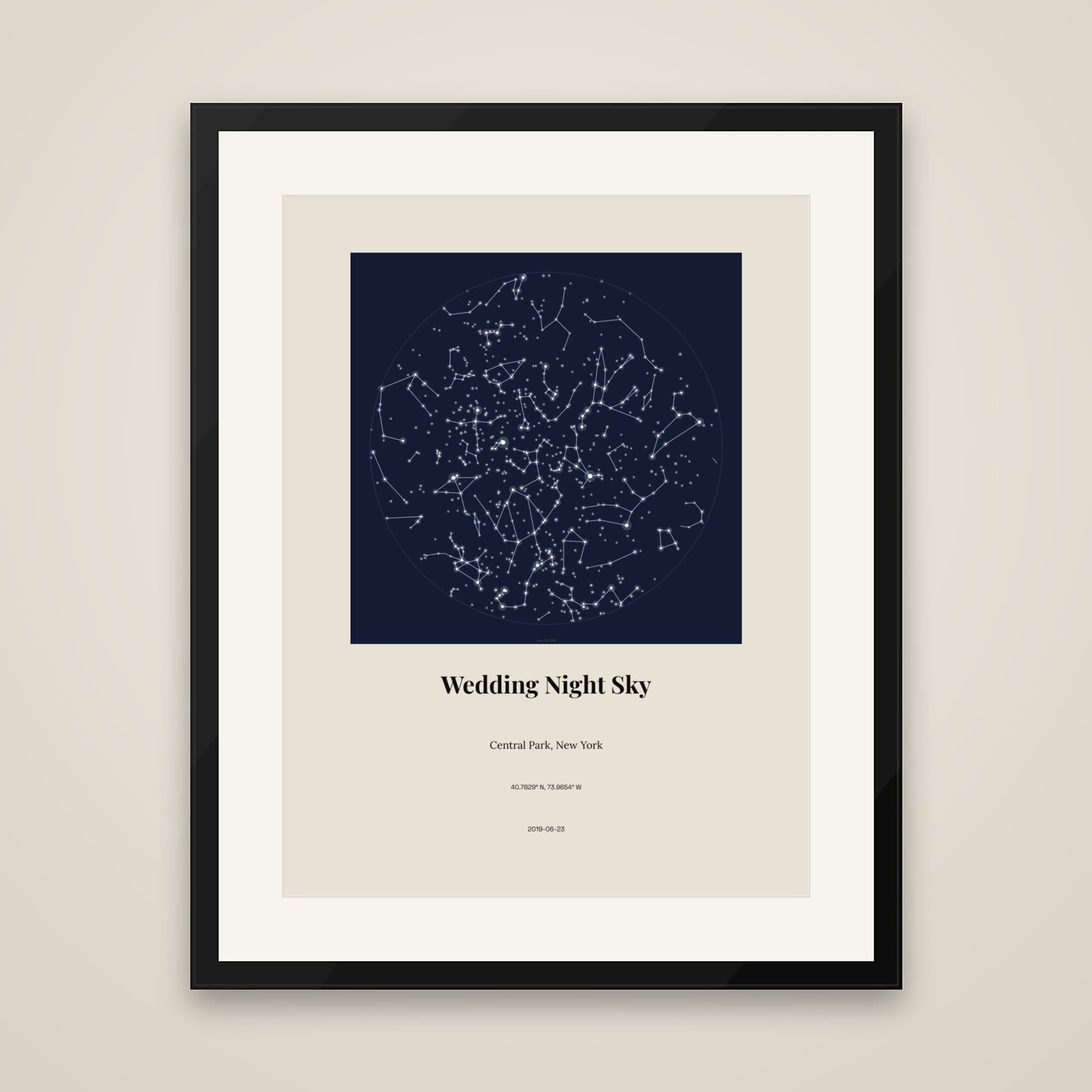Wedding Night Sky on framed print