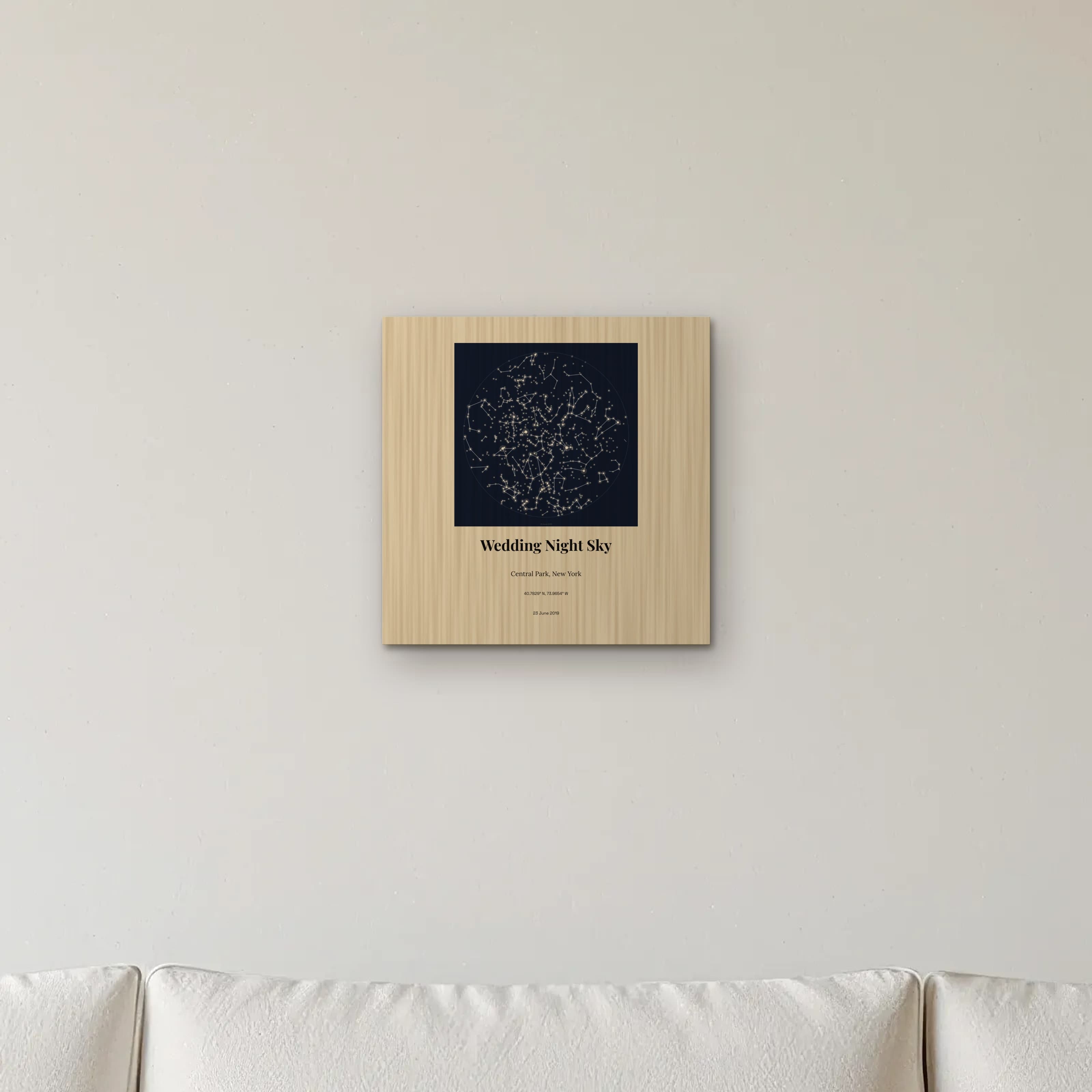 Wedding Night Sky on wood